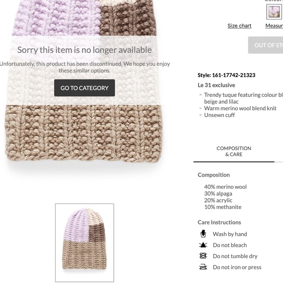 About The Tower merino wool blend brown and lilac unisex wide rib tuque NWT - Picture 2 of 9